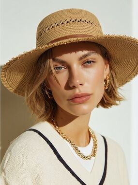 Norla Canada Paper Straw Sun Hat in Tan - Women Accessories